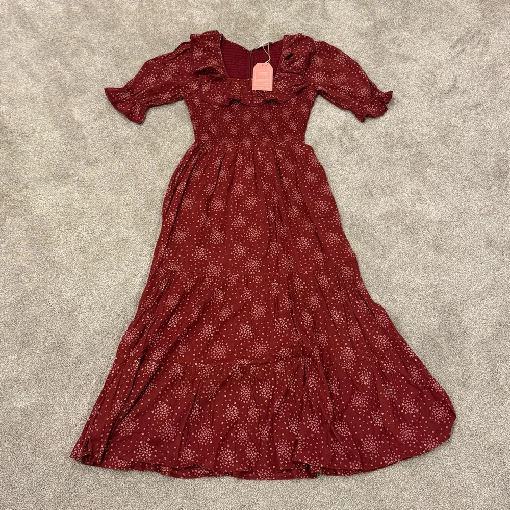 Ivy City co Gracie Maxi Dress in Wine burgundy Cotton size small NWT - Picture 4 of 14